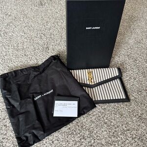 Saint Laurent Black and White Clutch